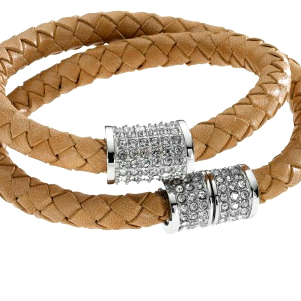 Michael Kors double wrap braided leather bracelet